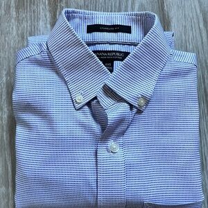 Banana Republic Men's Blue Checkered Dress Shirt